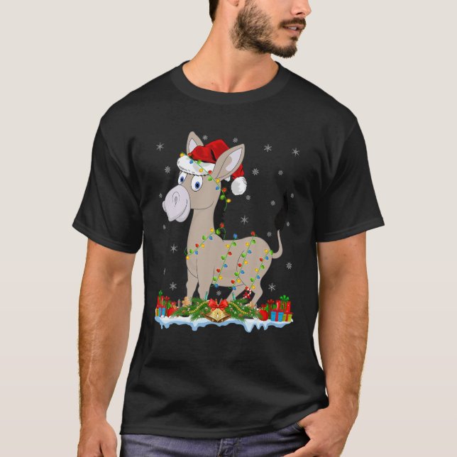 Camiseta Mule Lover Family Matando Santa Hat Mule Christma (Frente)