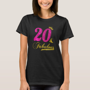 Camiseta Mulher 20 E Fabulosa Coroa Diamante Feliz 20 Bi