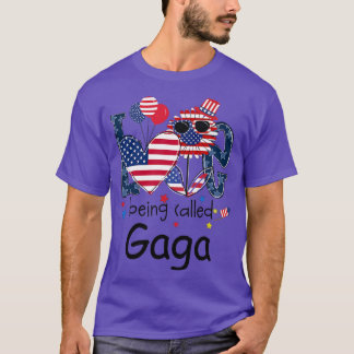 Camiseta Mulher 4º de julho Ama sendo chamada Gaga Sunflow