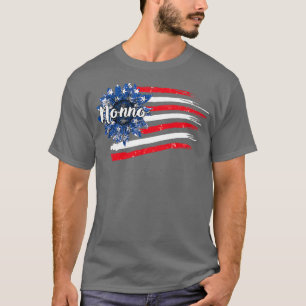 Camiseta Mulher 4º de julho Bandeira Não Americana Sunflowe