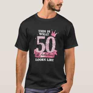 Camiseta Mulher 50 e Fabulosa, Eu Pink Black Party Group