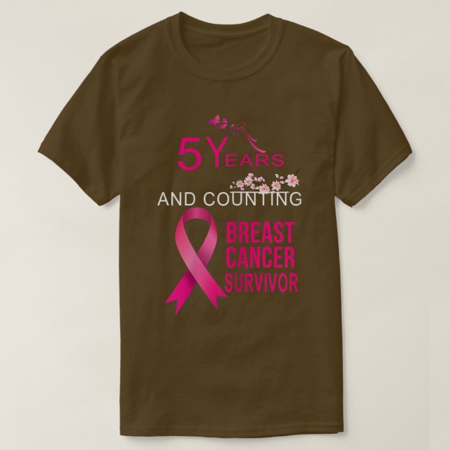 Camiseta Mulher 5 Anos Livre De Cancer Presente Mulheres Ma (Frente do Design)