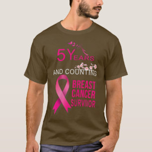 Camiseta Mulher 5 Anos Livre De Cancer Presente Mulheres Ma