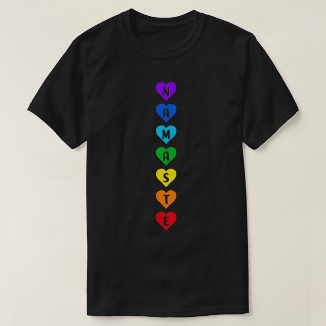 Camiseta Mulher 7 Chakra Hearts Colorful Kundalini Yoga Nam (Frente do Design)