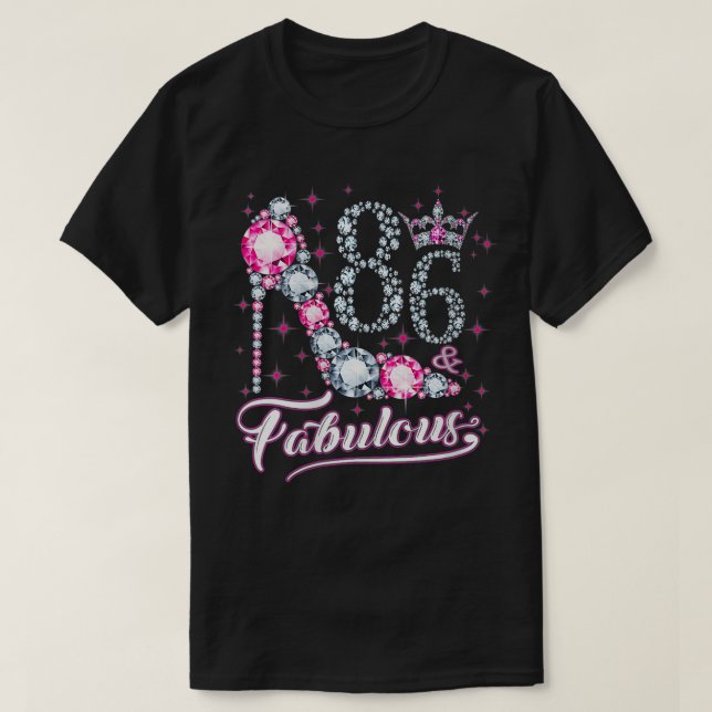 Camiseta Mulher 86 E Fabulosa 1935 86º Presente De Aniversá (Frente do Design)