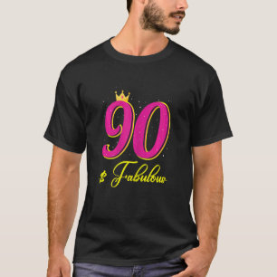 Camiseta Mulher 90 Anos Fabulosa Coroa de Diamantes Feliz 9