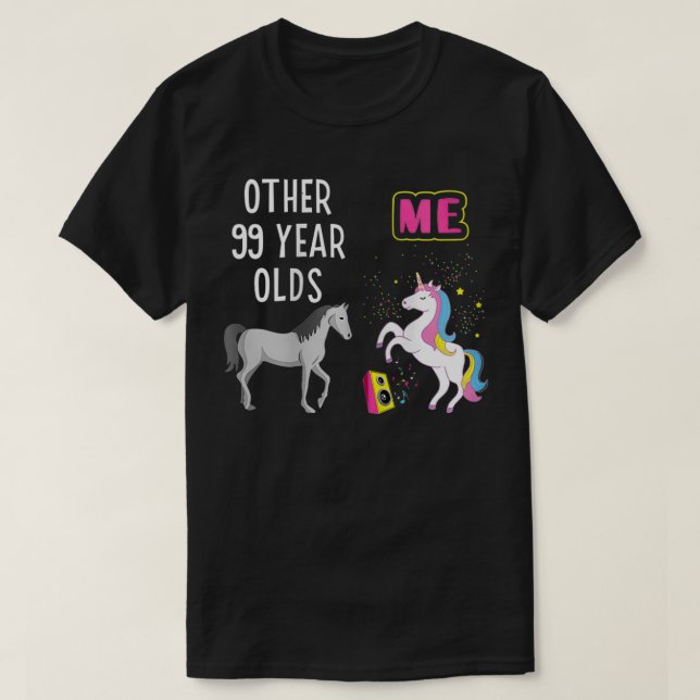 Camiseta Mulher 99 Aniversário Engraçado Vovó Uni, 99 anos (Frente do Design)