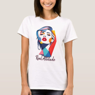 Camiseta Mulher Abstrato a negros com cores vibrantes