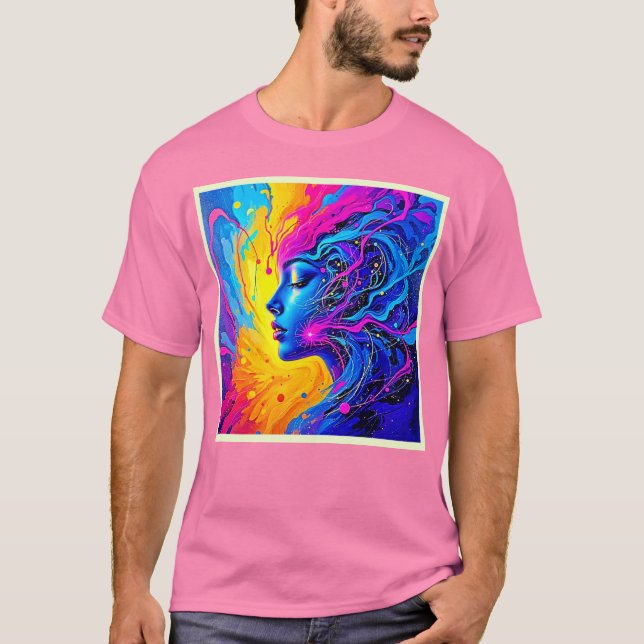 Camiseta Mulher Abstrato de Dreamy Colorful (Frente)