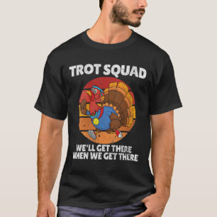 Camiseta Mulher Ação de Graças Correndo Trot Squad na Turqu