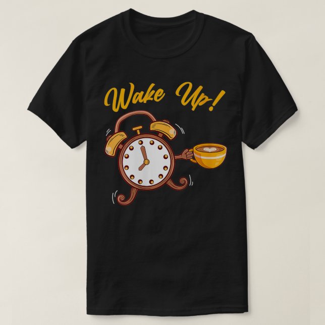 Camiseta Mulher Acordar Alarm Clock Owl Nocturnal Caffeine (Frente do Design)