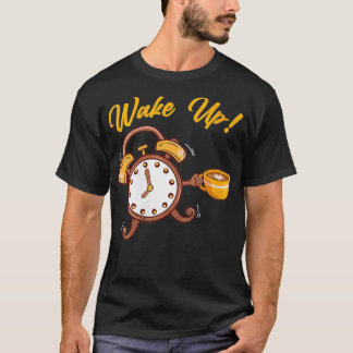 Camiseta Mulher Acordar Alarm Clock Owl Nocturnal Caffeine