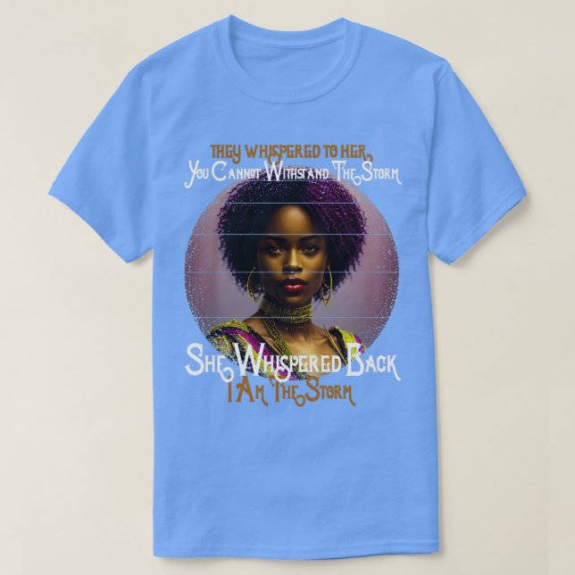 Camiseta Mulher Africana Afro História Negra Mês Eu Sou A R (Frente do Design)