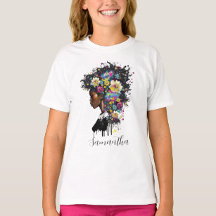Camiseta Mulher afro-americana afro-espumante