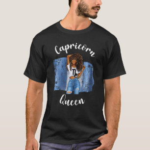 Camiseta Mulher Afro Capricórnio Rainha Da Guatemala Zodiac