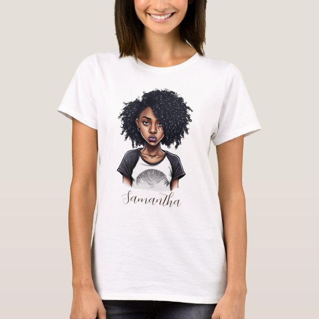 Camiseta Mulher Afro Chic e Classy (Frente)