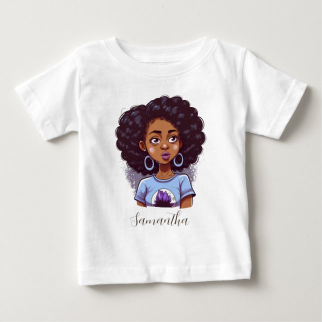 Camiseta Mulher Afro Clássica e Elegante (Frente)