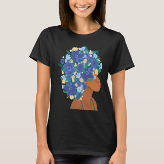 Camiseta Mulher Afro Floral Magia Negra Garota Orgulho Afro