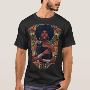 Camiseta Mulher afro gato preto arte africana rainha melani