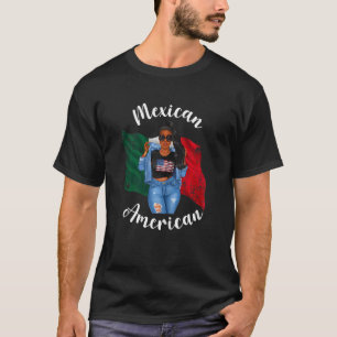 Camiseta Mulher Afro Meia-Americana Semana Africana Mulher
