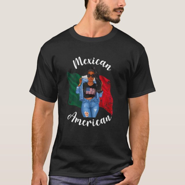 Camiseta Mulher Afro Meia-Americana Semana Africana Mulher  (Frente)