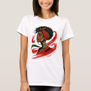 Camiseta Mulher Afro Negra – Forte, Bonita e Empoderada 