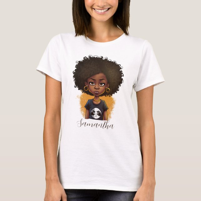 Camiseta Mulher Afro Simples (Frente)