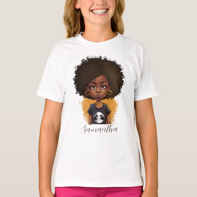 Camiseta Mulher Afro Simples (Frente)
