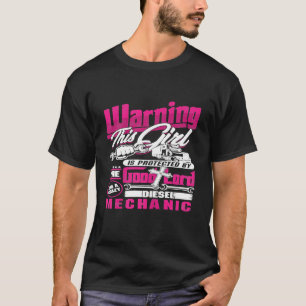 Camiseta Mulher Alerta Menina Lorde Wrench Mecânico Diesel 