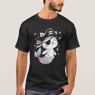 Camiseta Mulher Amante de Gatos Piratas Sereia Gata Dona de