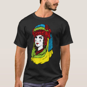 Camiseta Mulher Amazigh Com Tatuagem E Cerveja Tamazight Co