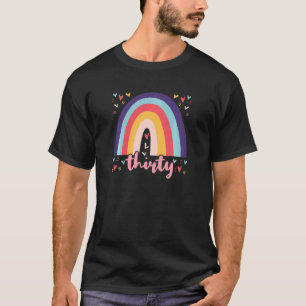 Camiseta Mulher aniversário de 30 anos Arco-Íris Ventilador