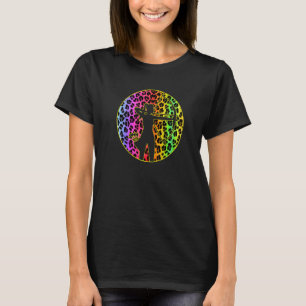 Camiseta Mulher Arqueira Menina Motivo Leopardo Arco E Flec