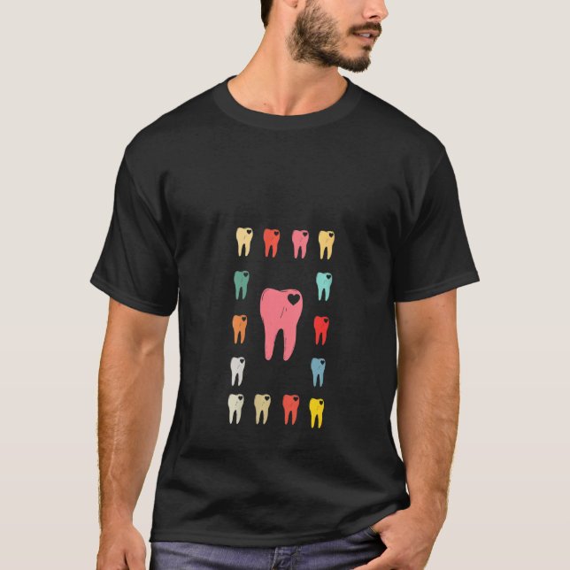 Camiseta Mulher Assistente Dental do Coração dos Dentes Hig (Frente)