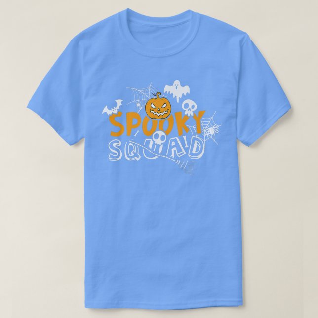 Camiseta Mulher assustada design do Halloween esquadrão ass (Frente do Design)