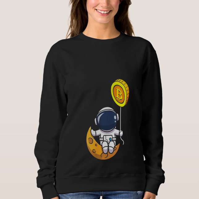 Camiseta Mulher Astronauta Bitmoney Btc Ao Universo Da Lua (Frente)