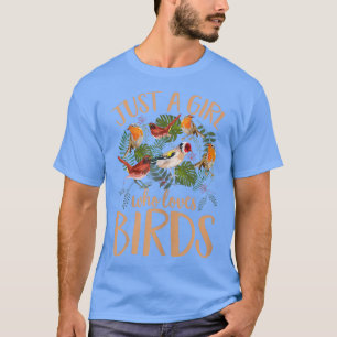 Camiseta Mulher Ave Vendo Pássaro Bonito Passando Apenas Um