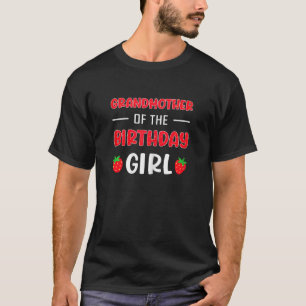 Camiseta Mulher Avó da Garota de Aniversário Strawberry