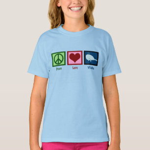 Camiseta Mulher Azul de Paz e Amor