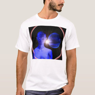 Camiseta Mulher azul no espaço