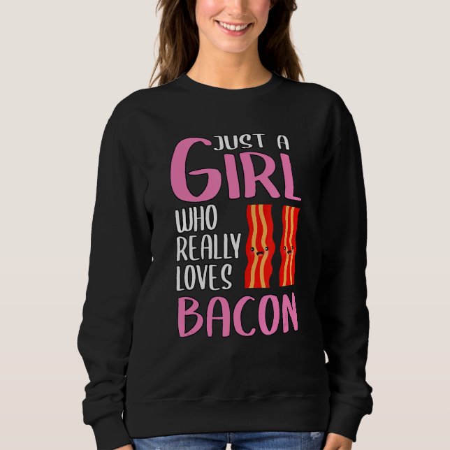 Camiseta Mulher Bacon É Uma Menina Que Ama Bacon (Frente)
