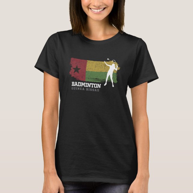Camiseta Mulher Badminton Guiné Bissau Jogador de Jogos da  (Frente)