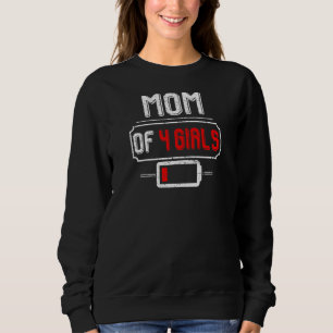 Camiseta Mulher Baixo Bateria Dizendo Mãe De Quatro Meninas