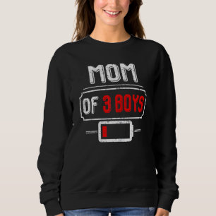 Camiseta Mulher Baixo Bateria Dizendo Mãe De Três Rapazes