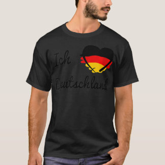 Camiseta Mulher Bandeira Alemã Ich Liebe Alemanha I Love Ge