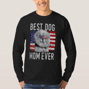 Camiseta Mulher: Bandeira Americana Melhor Cachorro Mãe Eve