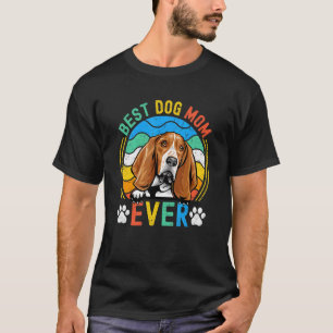 Camiseta Mulher Basset Hound Melhor Cachorro Mãe Alguma Vez