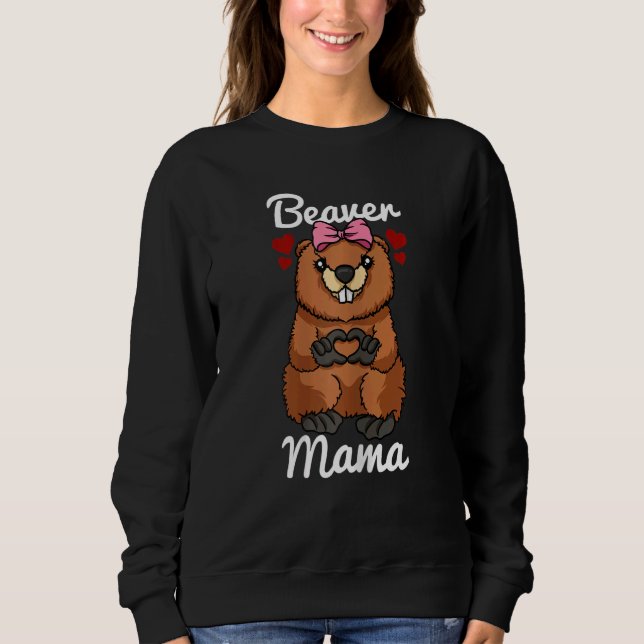 Camiseta Mulher: "Beaver Mama Finger Heart Beaver" (Frente)