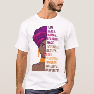 Camiseta Mulher Bela Negra Orgulhosa Sou Mulher Negra