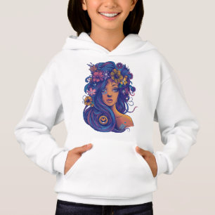 Camiseta Mulher Boho Fantasy com Cabelo Floral